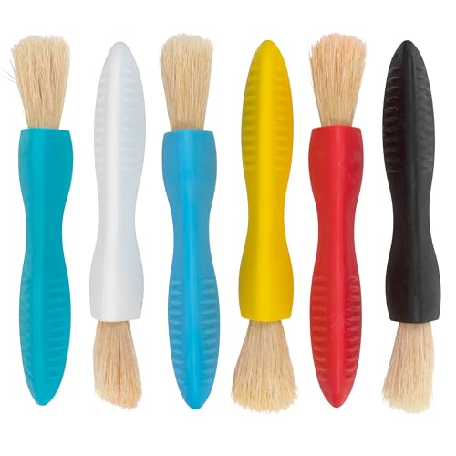 READY 2 LEARN - CE-6675 Ready 2 Learn Triangle Grip Paint Brushes - Set of 6 - 18m+ - Easy to Grip Paint Brushes for 2, 3 and 4 Year Olds - Encourage Writing Grip