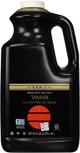 San-J - Gluten Free Tamari Soy Sauce - Specially Brewed - Made with 100% Soy - 64 oz. Container