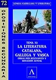 Oposiciones A Profesor De Secundaria Lengua Tema 72 La Literatura Catalana Gallega Y Vasca Obras Ms Relevantes Y Situacin Actual Spanish Edition