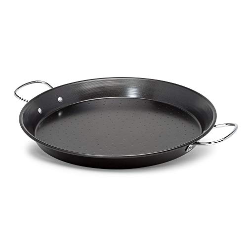 Ecolution Sol Paella Pan – Eco-Friendly PFOA Free Hydrolon Non-Stick – Heavy Duty Carbon steel with Riveted Chrome Plated Handles – Dishw...