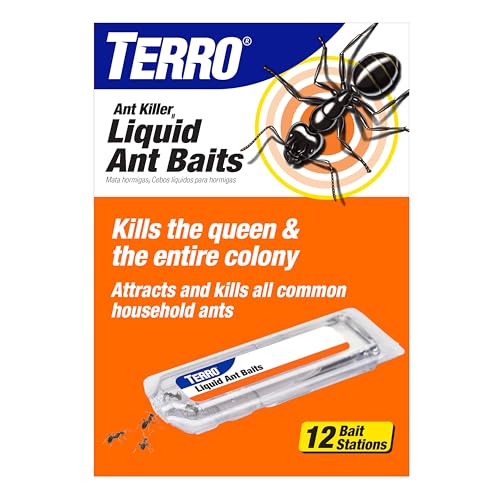 TERRO Ant Killer Bait Stations T300B - Liquid Bait to Eliminate Ants - Bait System - 12 Count Stations for Effective Indoor Ant Control