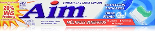 Aim Aim Cavity Protection Toothpaste Mint Gel, 5.5 Ounce (Pack of 3)