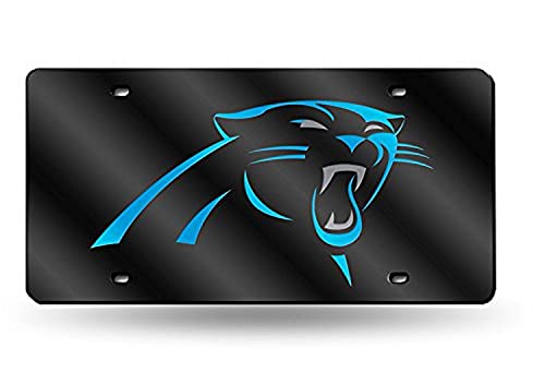 Rico Industries NFL Carolina Panthers Laser Inlaid Metal License Plate Tag, 6 x 12-