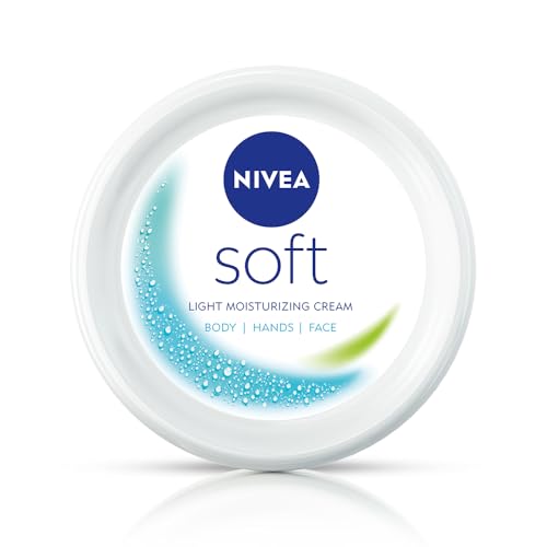 NIVEA Soft Moisturizing Cream, Lightweight Non-Sticky Daily Moisturizer with 72Hr Hydration, Vitamin E &amp; Jojoba Oil | Hydrating Face, Body &amp; H