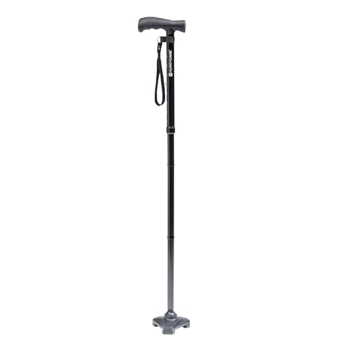 HurryCane HCANE-BK-C2 Freedom Edition Foldable Walking Cane with T Handle, Original Black