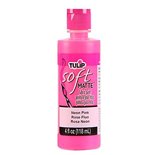Tulip Soft Fabric Paint, Washable, Stays Soft and Flexible, Permanent Paint, for Light and Dark Fabrics, 4 fl oz, Neon Pink
