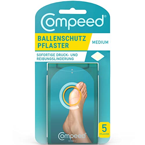 (-41%) Compeed Ballenschutz Pflaster – Hydrokolloid-Pflaster zur schnellen Linderung von Schmerzen am Ballen und bei Hallux Valgus, 5 Pflaster