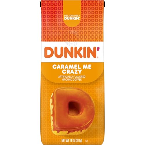Dunkin' Caramel Me Crazy Flavored Ground Coffee, 11 Ounce (Pack of 1)