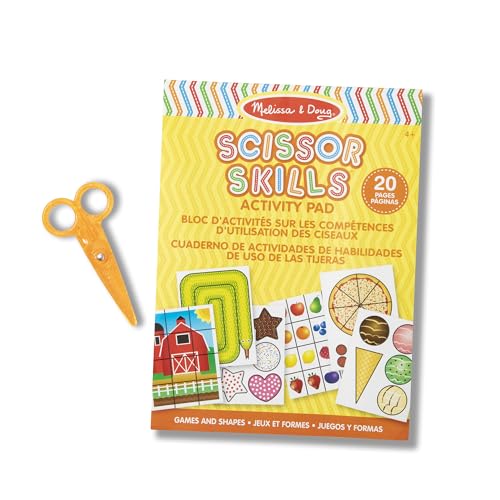 Melissa & Doug Scissor Skills Activity Book With Pair of Child-Safe Scissors (20 Pages) - FSC Certified