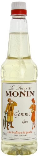 MONIN Premium Gum Syrup 1L for Cocktails and Mocktails. Vegan-Friendly, Allergen-Free, 100% Natural Flavours and Colourings