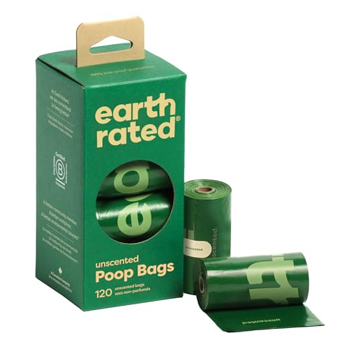Earth Rated Bolsas para excrementos extragruesas, a prueba de fugas, sin aroma, 120 unidades