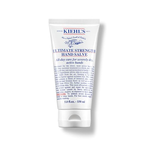 Kiehl's Ultimate Strength Hand Salve, Deeply Hydrating Hand Lotion, Thick and Rich Formula for Intense Moisture and Conditioning, Protects and Repairs Dry Hands, Paraben and Gluten Free - 5 fl oz