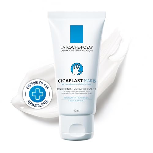 La Roche-Posay Cicaplast Hand Cream, Instant Relief Moisturizing Hand Lotion for Dry Hands, Shea Butter Lotion for Dry Cracked Hands, Non Greasy, Fragrance Free, 1.69 Fl Oz (Pack of 1)