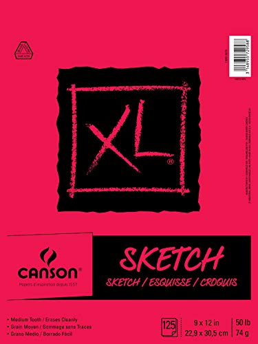 Canson XL Series Sketchbook Foldover Pad 9x12 inches 125 Sheets