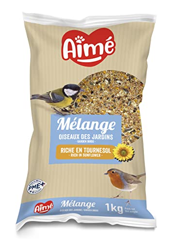 Aime Nourriture pour Oiseaux, Mélange de Graines Varié et Nourrissant, Sac de 1 KG, Pour Oiseaux du Ciel et Animaux Sauvages