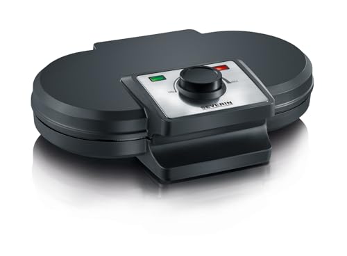 (-45%) SEVERIN Duo-Waffeleisen, antihaftbeschichtetes Doppelwaffeleisen für zwei klassische Herzwaffeln, Herzwaffeleisen im Slim-Design, ca. 1.200 W Leistung, schwarz, WA 2106