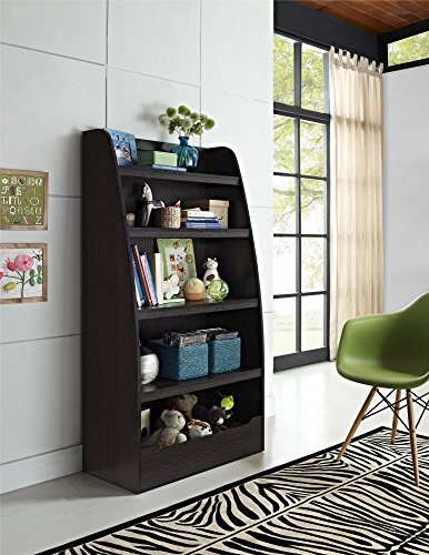 Ameriwood Home Hazel 4-Shelf Bookcase for Kids High-Quality Assembly Crafted from espresso wood, it
