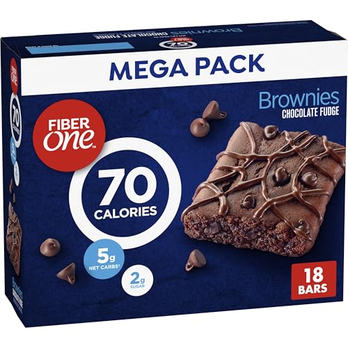 Fiber One 70 Calorie Brownies, Chocolate Fudge Snack Bars, Mega Pack, 18 Ct, 16 oz