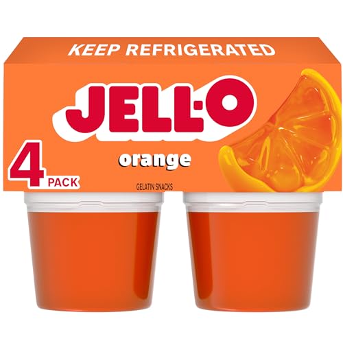 Jell-O Original Orange Artificially Flavored Ready-to-Eat Gelatin Snack Cups, 4 ct Cups