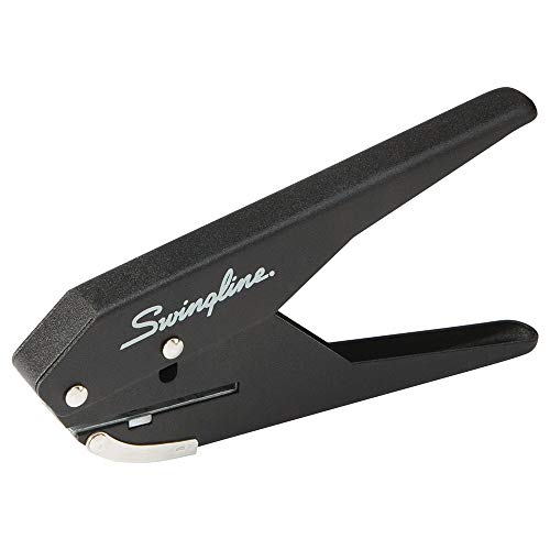 Swingline 1 Hole Punch, 20 Sheet Capacity Hole Puncher, Low Force Plier Paper Punch, Black & Silver (74017)