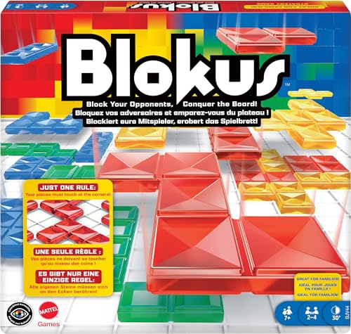 Mattel Games Blokus Strategy Board Game for Kids & Families with Color Blind Accessible Pieces & Just One Rule