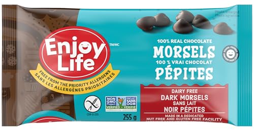 Enjoy Life Baking Dark Chocolate Morsels, Dairy Free , Soy Free, Nut Free, Non GMO, Gluten Free, Vegan Chocolate Chips, 9 oz bag