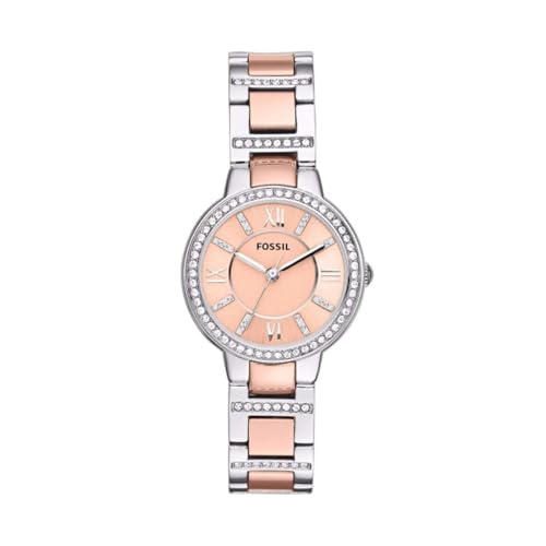 🔥 STARKER PREIS (-55%) Fossil Virginia Damenuhr, Quarz-Dreizeigerwerk mit Edelstahlarmband