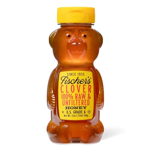 Fischers Clover Honey 12 Oz 100percent Pure Raw And Unfiltered Honey