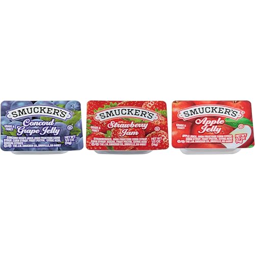 Smucker's Grape Jelly, Apple & Mixed Fruit, 0.5 Ounce (Pack of 200)