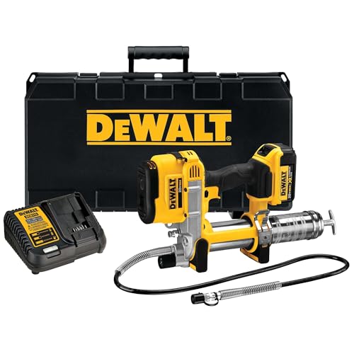 DEWALT 20-Volt MAX Grease Gun Most Powerful A high-quality cordless grease gun with a comfortable gr