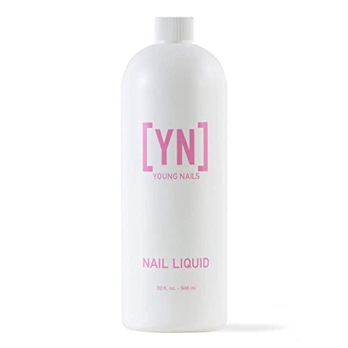 Young Nails Liquid Nail Monomer for Acrylic Nail Powder - Professional Liquid Monomer, Acrylic Nails At Home, Low Odor, MMA Free, Non-Yellowing, 32 oz