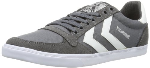 (-38%) hummel Unisex Slimmer Stadil Low Sneaker, White/Grey, Size 45