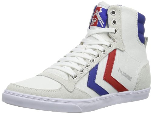 (-44%) hummel Unisex Slimmer Stadil High Sneaker, White, Size 41