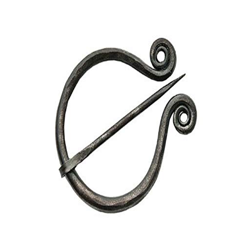 Szco Supplies Medieval Cloak Pin - 4.25 Inch Carbon Steel Celtic Brooch for Cloaks and Shawls, Viking-Style Fastener with Swivel Prong