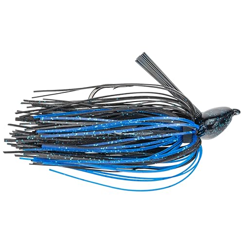 Strike King (DBSTJ12-2) Denny Brauer Structure Jig Fishing Lure, 2 - Black/Blue, 1/2 oz, Special Owner 2X Strong Cutting Point Hook