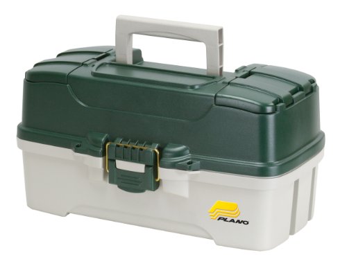 Plano 3-Tray Tackle Box with Dual Top Access, Dark Green Metallic/Off White, Premium Tackle StorageKINJOEK Fishing Tack