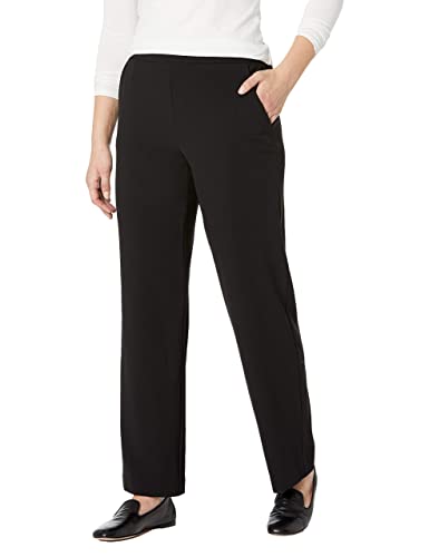 Briggs New York Womens Flat Front Pull On with Slimming Solution Pants, Black, 16 US
