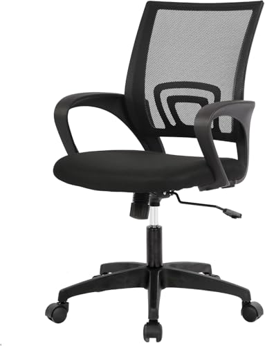 BestOffice | Ergonomic Office Chair | Mid-Back Swivel Desk Chair | Breathable Backrest &amp; Lumbar Support | Adjustable