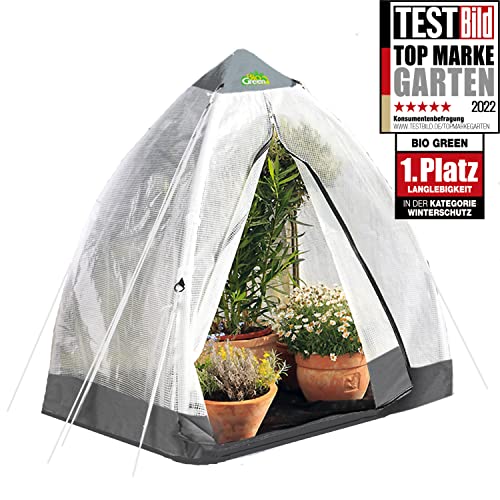 (-42%) BioGreen Überwinterungszelt & Foliengewächshaus „Tropical Island M“ | lichtdurchlässige Gitterfolie | stabiles Gestell | B 130 x T 130 x H 150 cm