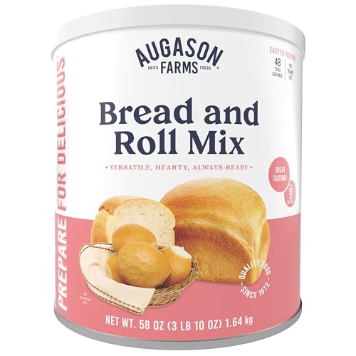 Bread and Roll Mix Can Emergency Food Supply, 48 Servings, 10 Year Shelf Life - Makes 6 Loaves or 72 Bread Rolls for Prepared Meals Ready to Eat