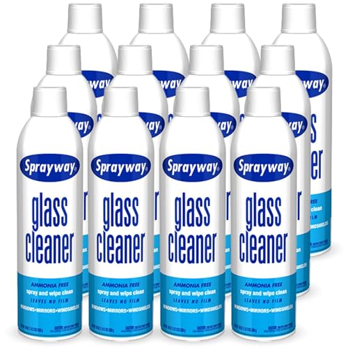 Sprayway Glass Cleaner Case: 12 cans.Invisible Glass 91163-4PK Premium Aerosol Glass Cleaner Spray for Car Windshields 