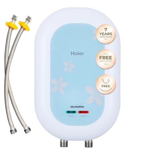 Haier EI3V-C1 Instant Water Heater 3 Litre Geyser 3 KW Water Geyser for Home No Weld Glasslined Tank| Indicating Light| Advanced Multi-Layered Safety|