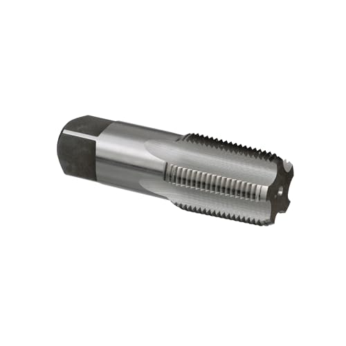 Drill America DWTPT Series Qualtech Carbon Steel Pipe Tap, Uncoated (Bright) Finish, Round with Square End Shank, 3/4"-14 NPT