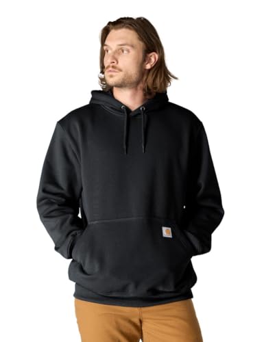 Carhartt Men's Rain Defender Paxton Heavyweight Hooded Sweatshirt, Black, Large