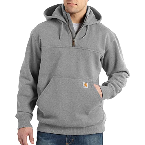 Carhartt mens Rain Defender Paxton Heavyweight Hooded novelty athletic sweatshirts, Heather Gray, Medium US