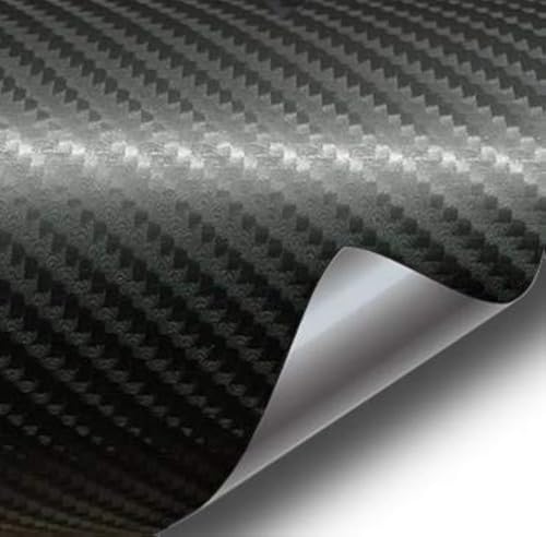 VViViD® Black True R Carbon Fiber Vinyl Wrap Roll with Air Release Technology (6 Foot by 5 Foot (Hood, Roof or Trunk Wrap Kit))