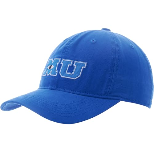 Disney Pixar Monsters Inc Monsters University Baseball Cap, Adjustable Hook and Loop Baseball Hat, Navy Blue