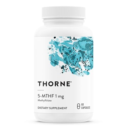 THORNE - 5-MTHF - Methylfolate (Active B9 Folate) Supplement - Supports Cardiovascular Health, Fetal Development, Nerve Health, Methylation, and Homocysteine Levels* - 60 Capsules - 5-MTHF 1mg