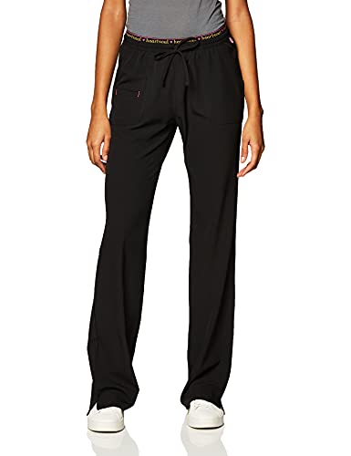 HeartSoul Scrubs Women's Break On Through "heart Breaker" Low Rise Drawstring Pant,Black,Large
