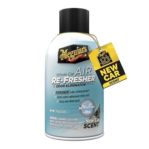 Meguiar's G16402 Whole Car Air Re-Fresher Odor Eliminator Mist, New Car Scent, 2 Fluid Ounces